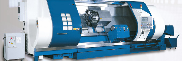 tornio a cnc iron lathe machine mod. p-sa40 – 2200 – equipaggiato con fanuc 18i-t